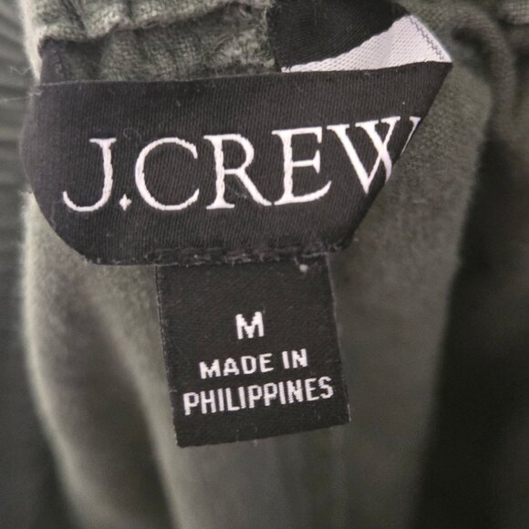 J.Crew Olive Pull On Linen Elastic Drawstring Waist Crowd Pants Size M - Picture 6 of 6
